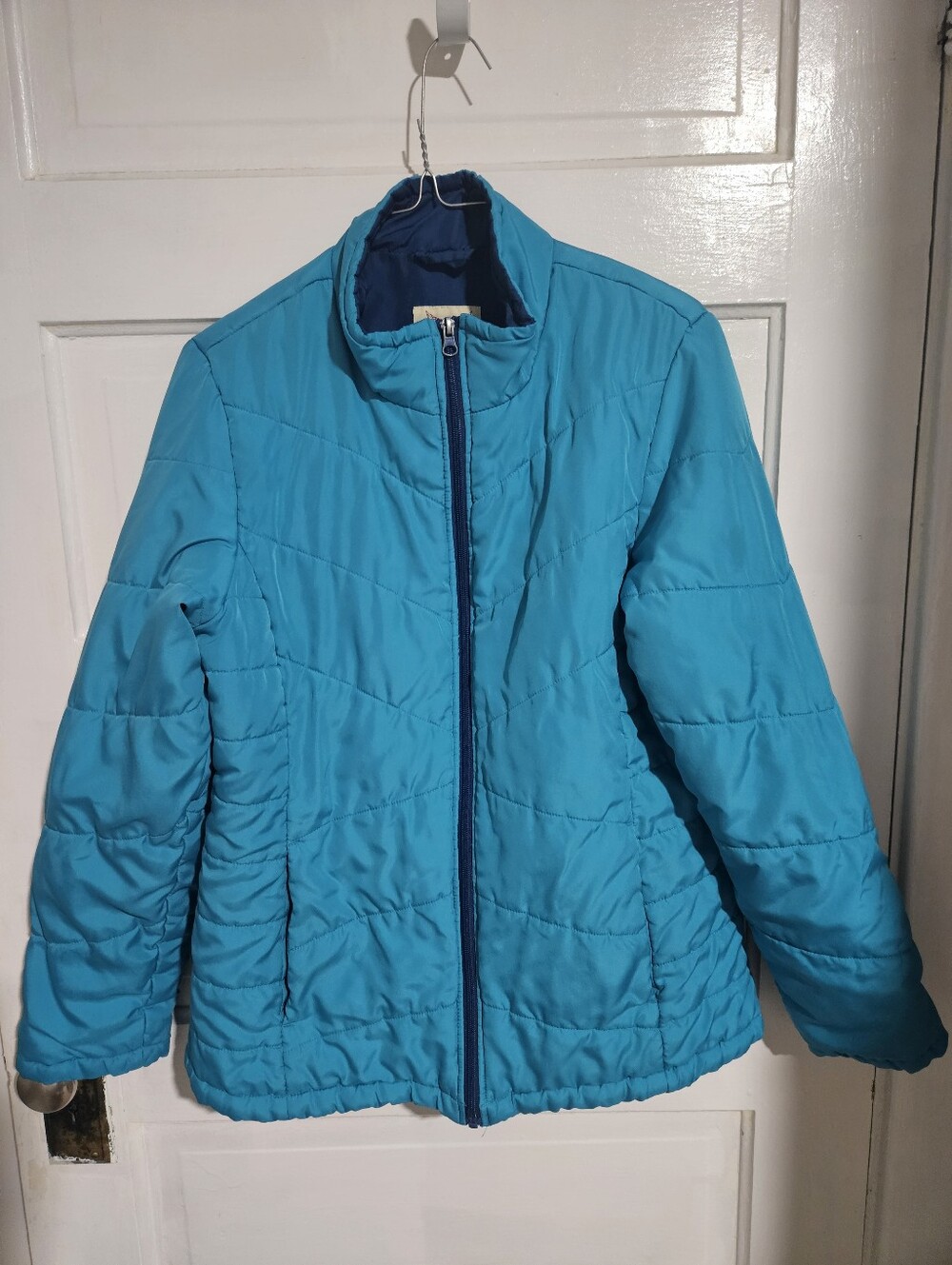 Faded Glory Bright Teal Quilted Puffer Jacket